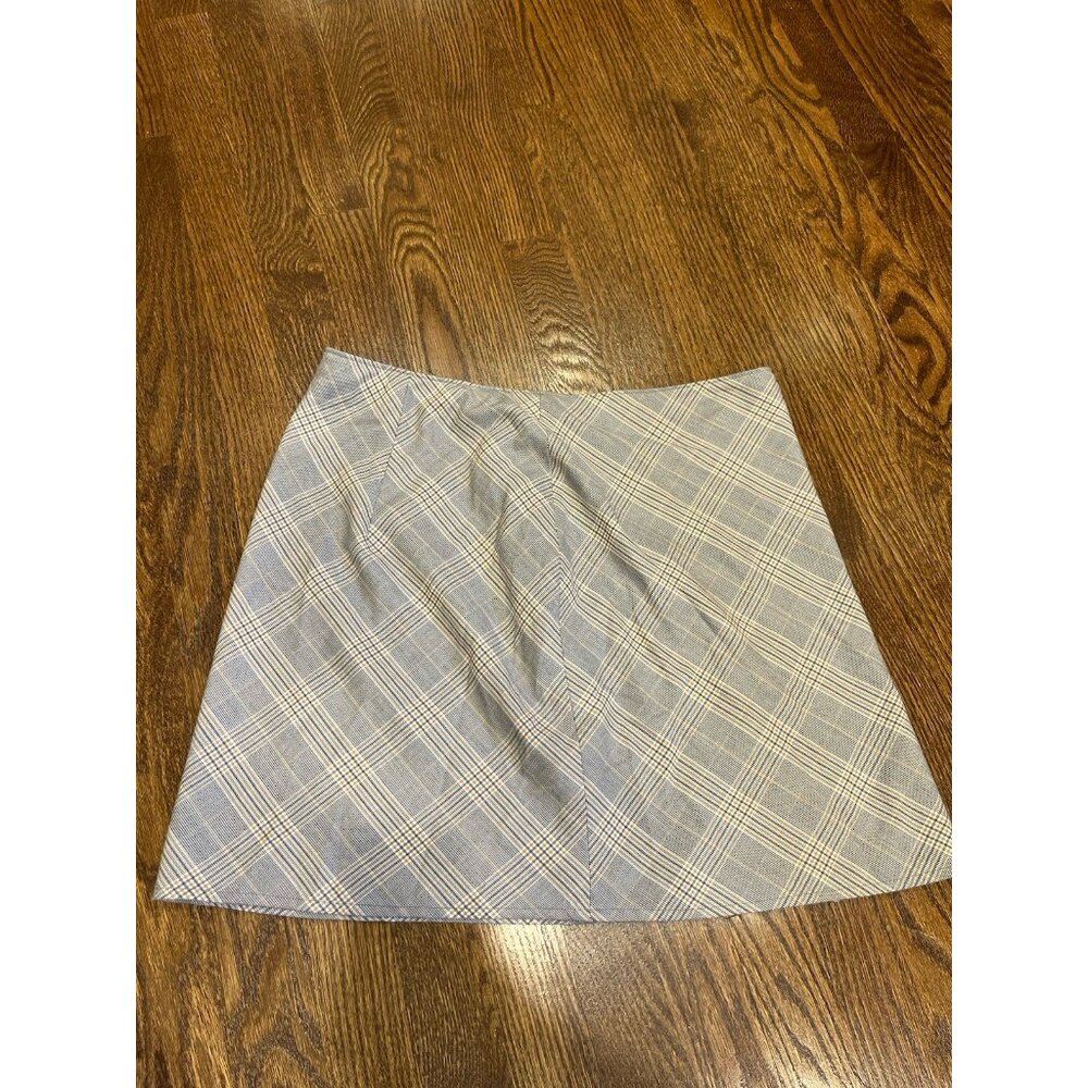 Abercrombie & Fitch Womens Large Plaid Mini Skirt Side Zipper